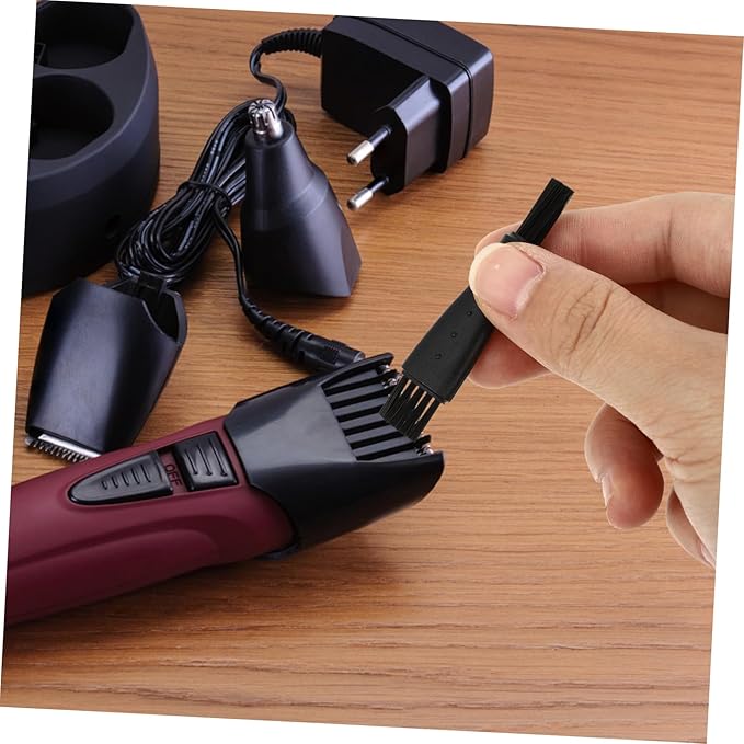 NOLITOY 10pcs Black Electric Shaver Cleaning Brushes Double-Sided Hair Cleaner for Easy Grooming and Dust Removal Compatible Shavers for Home and Travel Use