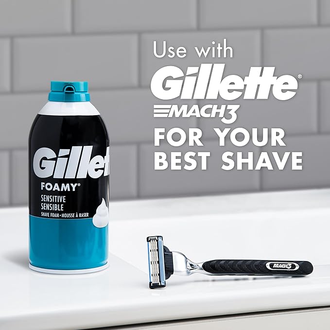 Gillette Foamy Shaving Cream, Sensitive Skin, 11 Ounce (Pack of 2)