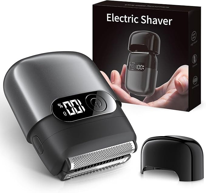 Electric Razor for Men, Foil Shaver and Beard Trimmer for Dry and Wet,Battery LED Display USB-C Fast Charge, IPX7 Waterproof Portable Travel Shaver