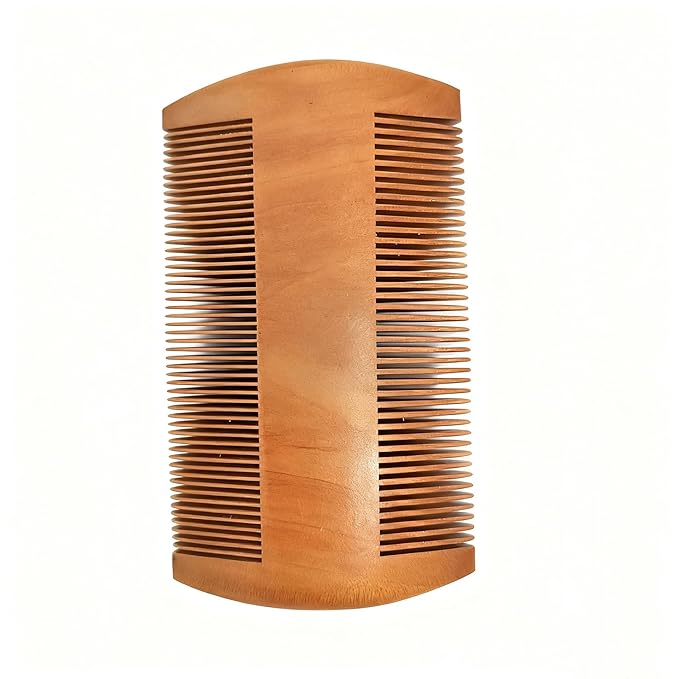 Premium Wooden Beard Comb with Dual Fine & Coarse Teeth - Ideal for Applying Balms & Oils - Pocket-Sized Design for Beards & Mustaches
