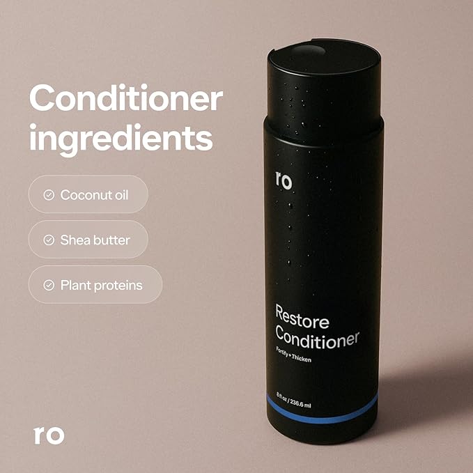Men's Revive Shampoo & Restore Conditioner Duo | Exfoliates, Clarifies, Fortifies & Moisturizes for Thicker Looking Hair, Made Without Sulfates, Parabens, or Phthalates | 8 fl oz (Pack of 2)