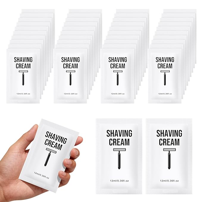 Shaving Cream Bulk, 12ml/0.42fl Oz Travel Shaving Cream, Individually Packaged, Suitable For Travel, Hotels, Home, Camping, Charities, Homeless People (200-PACK)