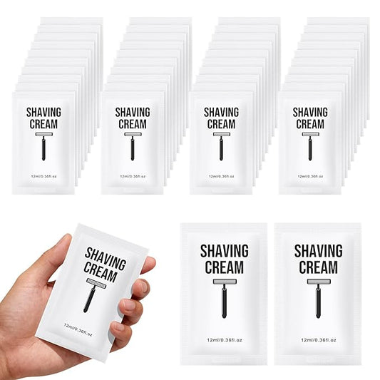 Shaving Cream Bulk, 12ml/0.42fl Oz Travel Shaving Cream, Individually Packaged, Suitable For Travel, Hotels, Home, Camping, Charities, Homeless People (200-PACK)