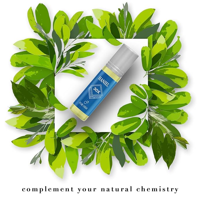 Haniel Pheromone Cologne for Men Roll-On - Aquatic Fresh Cologne,Perfumes de Feromonas para Hombres, Compact Sage & Sea Water Scent, Discreet Confidence for Travel