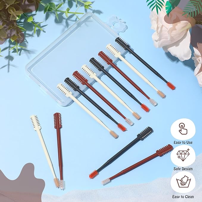 12 Pcs 2 in 1 Nasal Hair Cutter 2026 Upgrade Design Double Sided Nose Hair Trimmer for Men Women Portable 360° Rotating Manual Nose Nasal Knife Soft Cleaning Brush Box Package Multicolor