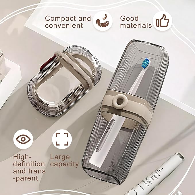 Toothbrush Travel Case and Soap Travel Case, Leakproof Soap Container with Cover, Portable Toothbrush Holder for Bathroom Storage, Camping, and Trip