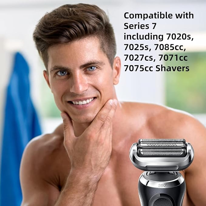 Series 7 Replacement Head Compatible with Braun S7 Shaver, Foil & Cutter Precision Fit 7020s, 7025s, 7085cc, 7027cs, 7071cc and 7075cc head shaver