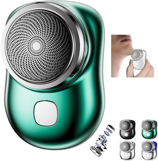 Mini Shaver Portable Electric Shaver, 2023 New Pocket Shave, Magic USB Razor For Men, Rechargeable Travel Razors Men Shaving Face (Green) 3.94×3.58×1.93 Inch 1.0 Count