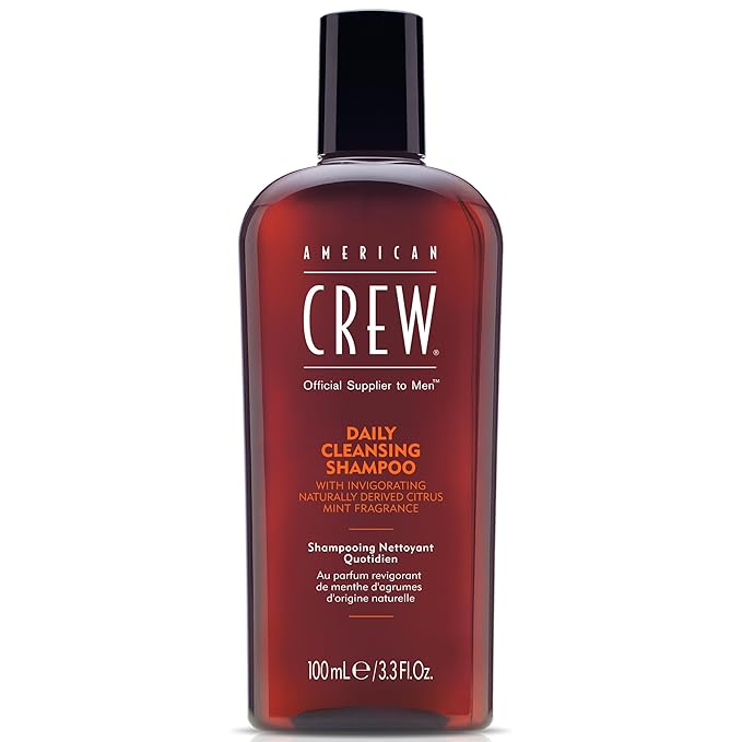 American Crew Shampoo for Men, Daily Cleanser, Naturally Derived, Vegan Formula, Citrus Mint Fragrance, 3.3 Fl Oz
