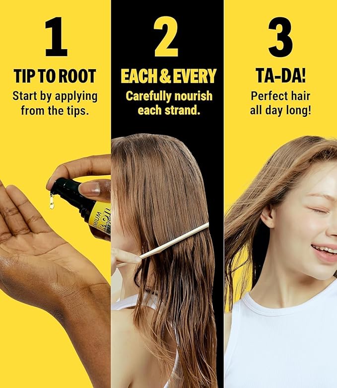 MED:-ALL MEDIALL Premium Hair Oil for Frizzy & Damaged Hair |Hair Regrowth Tonic | Hydrating & Moisturizing Hair Growth Serum w/Coconut, Argan, Avocado, Camellia Seed & Olive Oils (1.85 fl oz)
