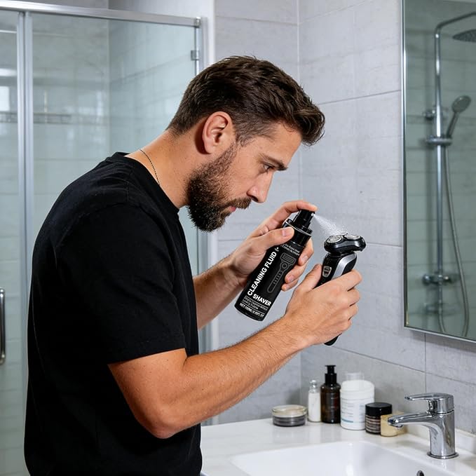 Shaver Cleaner Spray, Stain Removal Solution, 100ml Bottle with Rust Prevention Formula, Grooming Aid for Beard Trimmer Razor, Cleaning Accessories, Cleaner Spray for Men Women Daily Routine Travel