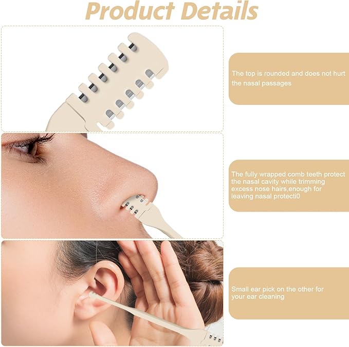 40 Pcs Manual Nose Hair Trimmer - Rotating Nasal Hair Razor Cutter with Storage Box for Women and Men Double Sided Nose Hairs Cleaner Portable Nostril Remover Tools