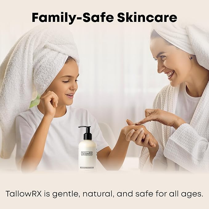 Tallow Body Lotion – 100% Grass-Fed Beef Tallow for Skin, Face & Body – Pure & Organic Moisturizer with Jojoba Oil, Vitamin E (8 Fl Oz, Lemongrass)