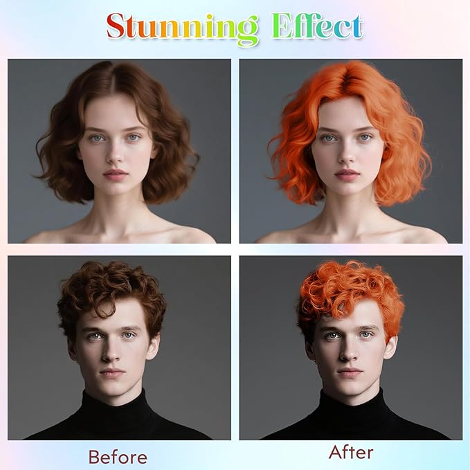 Orange Hair Spray【Instant Color】【Skin Friendly】【Easy To Clean】【Large Capacity】Washable Hair Color Spray For Women/Men 4.06 oz，14 Orange