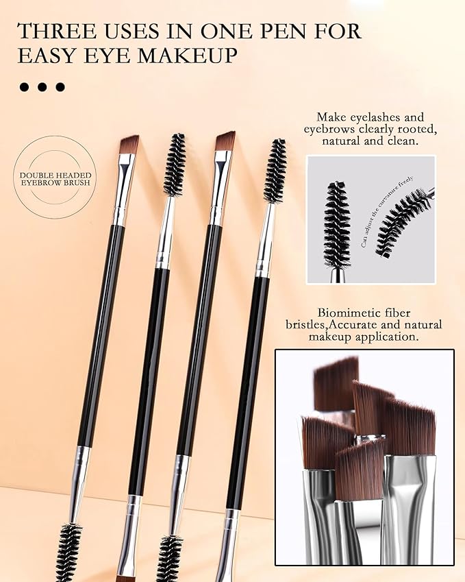 Precision Eyebrow Grooming Kit - 9 in 1 Professional Eyebrow Shaping Set - Tweezer Kit, Razor, Brush, Scissors, Nasal Hair Clipper - Black