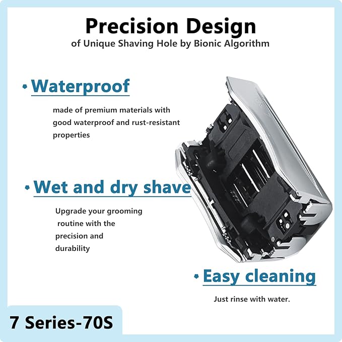 [1 Pack]70S Series 7 Shaver Heads Compatible with Series 7 Replacement Head,70S Foil & Cutter Replacement for Series 7 Electric Shavers 720,750CC, 760CC,790CC,9565 etc Model
