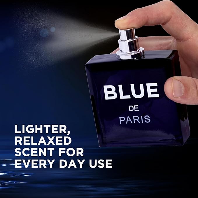 Valentine Milano & Blue de Paris for Men Fragrance Set – 2-Piece Cologne Bundle with Refillable Gold & Silver Travel Atomizers – Long Lasting Eau de Parfum Gift Set for Men