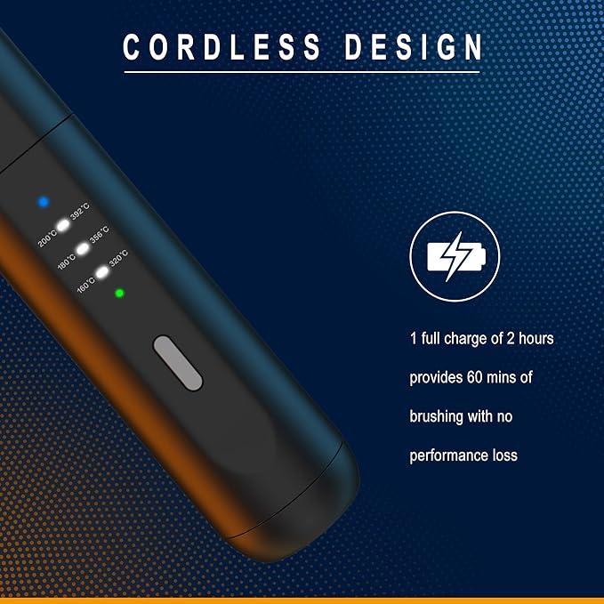 VIKICON Beard Straightener for Men: Cordless Heated Beard Brush for Men, Electric Hot Comb, Anti-Scald Mini Straightening Brush for Beard Grooming, Portable for Travel and Home Use, Gifts for Him Dad