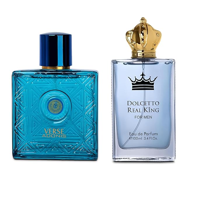 Verse Adonis&Real King Combo Men Cologne 3.4 Fl. Oz Men's Perfume Refreshing Combination of Woody Floral & Fruity Scents Eau De Parfum for Men Lasts All Day Best Gift for Any Occasion