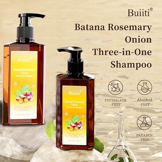 Batana Oil Shampoo for Hair Growth – Infused with Rosemary & Onion, Anti Hair Loss & Thickening Treatment for Women & Men, Promotes Regrowth, Sulfate Free Natural Formula, 10.14 fl oz (2PCS)