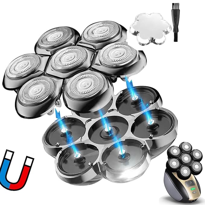 Universal Magnetic 7 Blades Compatible with Freedom Bird Shaver. Head Shaver Replacement Heads