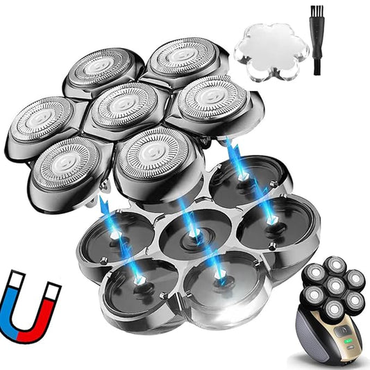 Universal Magnetic 7 Blades Compatible with Freedom Bird Shaver. Head Shaver Replacement Heads