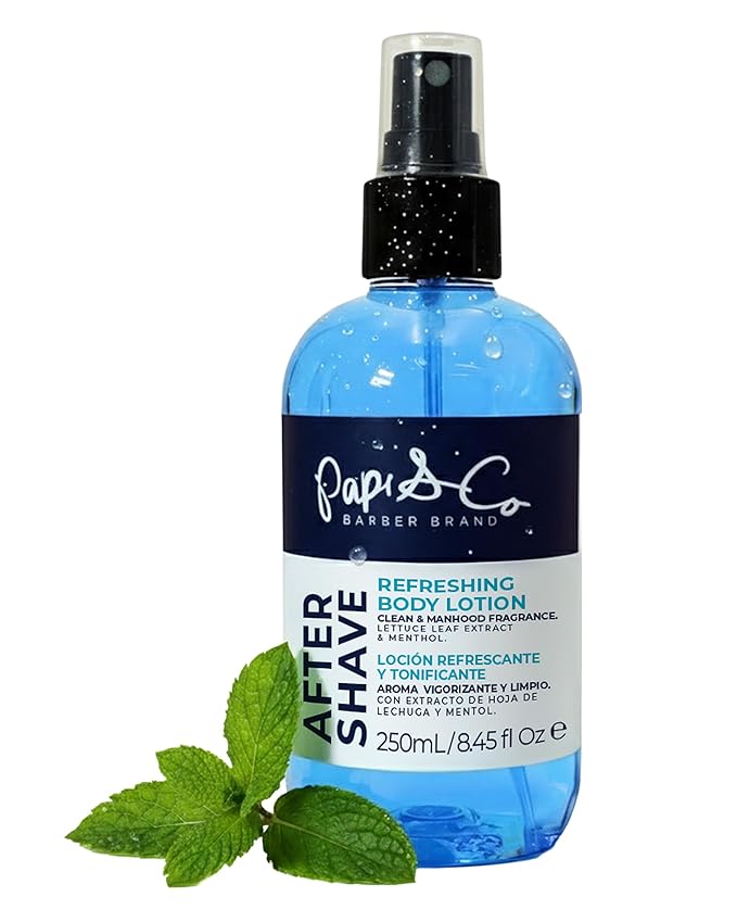 PAPI & CO. After Shave Lotion for Men, Refreshing & Toning Aftershave, After Shave Lotion with Lettuce Leaf Extract & Menthol, Luxurious Men’s Aftershave, 250 mL