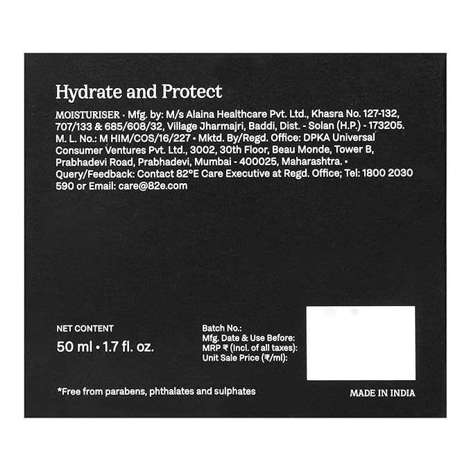 82E Moisturiser With SPF 40 PA Plus for Men - 1.7 oz Moisturizer