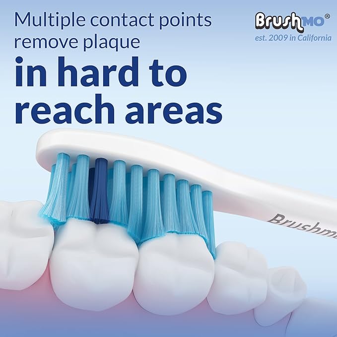 Brushmo e-Series Sensitive Replacement Toothbrush Heads, Compatible with Philips Sonicare Screw-on Electric Toothbrush Handles, 6 Standard Replacement Heads, Ultra Soft Dupont Bristles, BM756, White