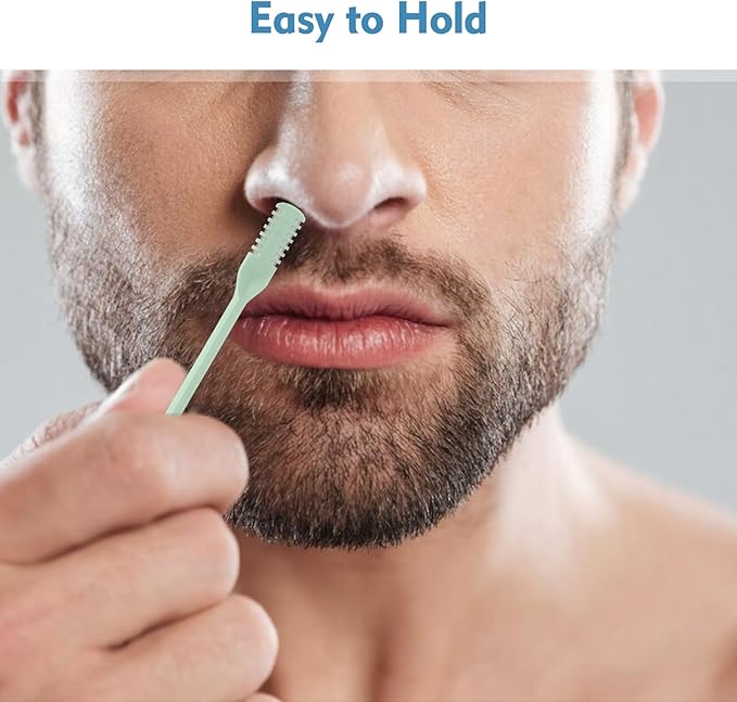 10 Pcs 2-in-1 Nasal Hair Cutter, Double Sided Nose Hair Cutter, Portable 360° Rotating Manual Nose Hair Trimmer for Men and Women