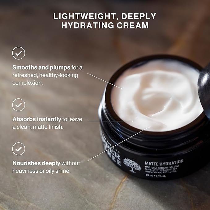 Peppertree Men's Matte Hydration Face Moisturizer - Hydrating Face Cream for Sensitive, Normal & Dry Skin - Facial Moisturizer with Hyaluronic Acid, Aloe, Jojoba for Nourishing & Gentle Skin Care