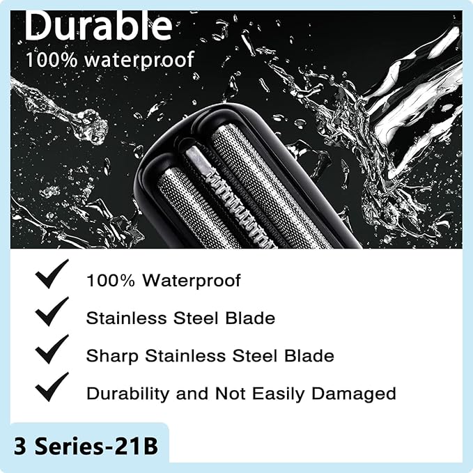 [1 Pack]21B S3 Wet and Dry Replacement Head for All Series 3 Electric Shavers Models,Compatible with Series 3 Replacement Head 5409 3040s 300s 310s 3080s Etc