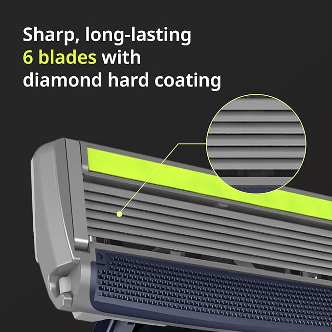 Dorco Pace 6 Plus - Six Blade Disposable Razors with Trimmer - Value Pack (9 Disposable Razors)