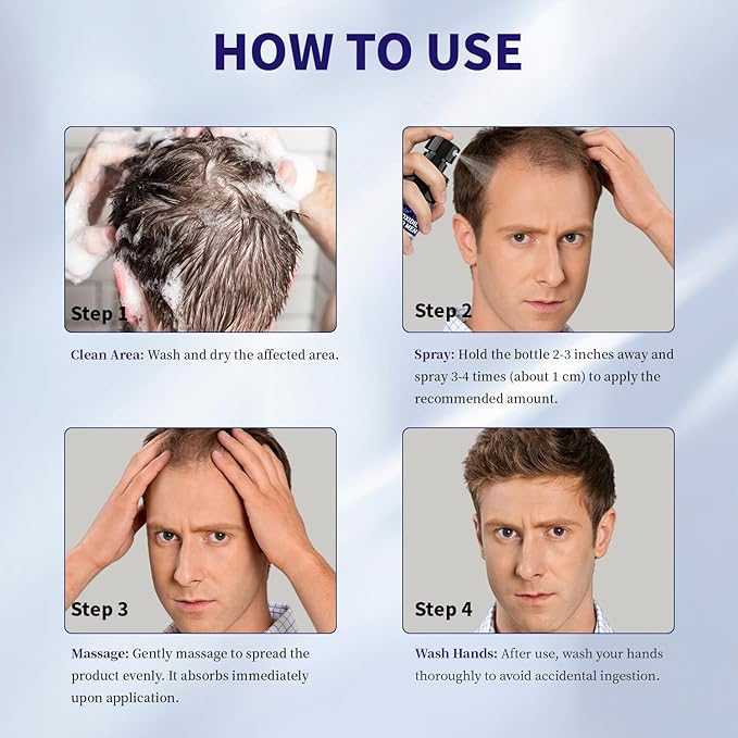 Minoxidil for Men & Hair Minoxidi with 5% Minoxidil Biotin and Rosemary & for Hair Beard Regrowth Treatments Extra Strength Hair Loss Solution, Total 160 ml / 5.42 fl oz for 3 Months (Pack of 2)