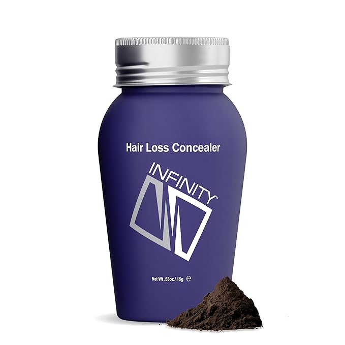 INFINITY Hair Fibers Dark Brown for Thinning Hair for Women & Men - 100% Undetectable Hair Building Fiber Powder - Conceal Hair Loss in 15 Seconds, 15g
