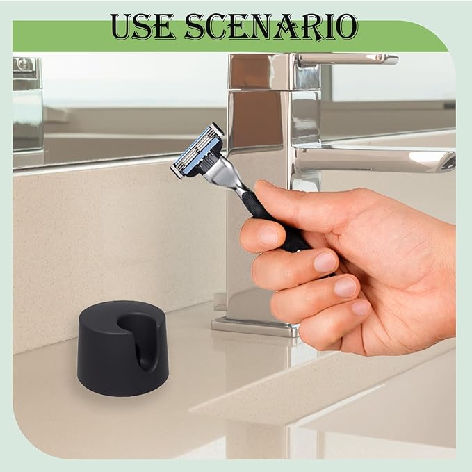 2 Pack Razor Stand For Men, Razor Stand Compatible with Gillette Razors, Suitable for Various Shaver Handles Alloy Steel Bathroom Countertop Organizer with Drainage Holes