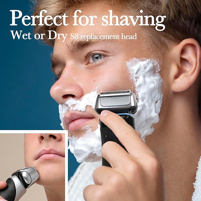 2 Pack Series 8 Wet and Dry Replacement Heads for all S8 Razors, 83M Shaver Head With Smooth and Close Shaving, No Pulliing.