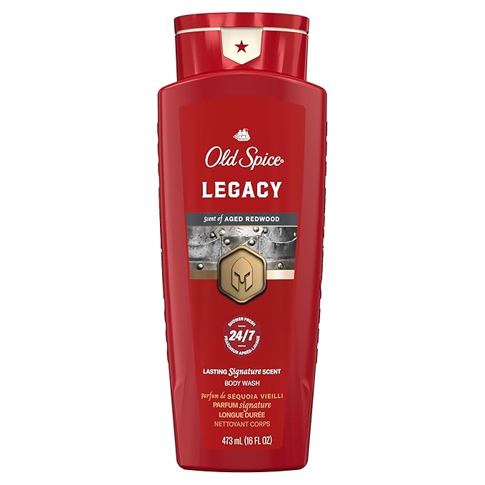 Old Spice Body Wash for Men, 24/7 Shower Fresh & Clean with Daily Use, Lasting Signature Scent, Refreshing Lather, Moisturizing Formula, Legacy with Coconut, Pine & Cedar Scent, 16 oz