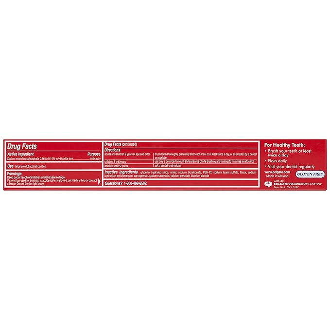 Colgate Baking Soda and Peroxide Toothpaste, Whitening Baking Soda Toothpaste, Brisk Mint Flavor, Whitens Teeth, Fights Cavities and Removes Surface Stains for Whiter Teeth, 2.5 Oz Tube, 6 Pack