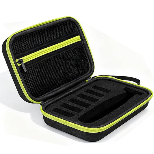 LinMei Hard Travel Case for Electric Trimmers & Shavers - Protective Organizer Compatible with QP27XX, QP28XX and QP6XXX - EVA Shell with Accessory Pocket - Black (Case Only)