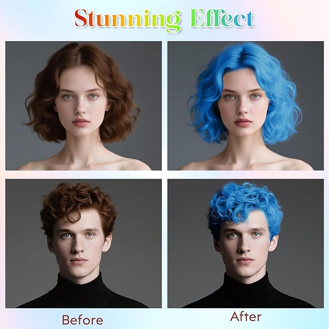 Blue Hair Spray【Instant Color】【Skin Friendly】【Easy To Clean】【Large Capacity】Washable Hair Color Spray For Women/Men 4.06 oz，07 Blue