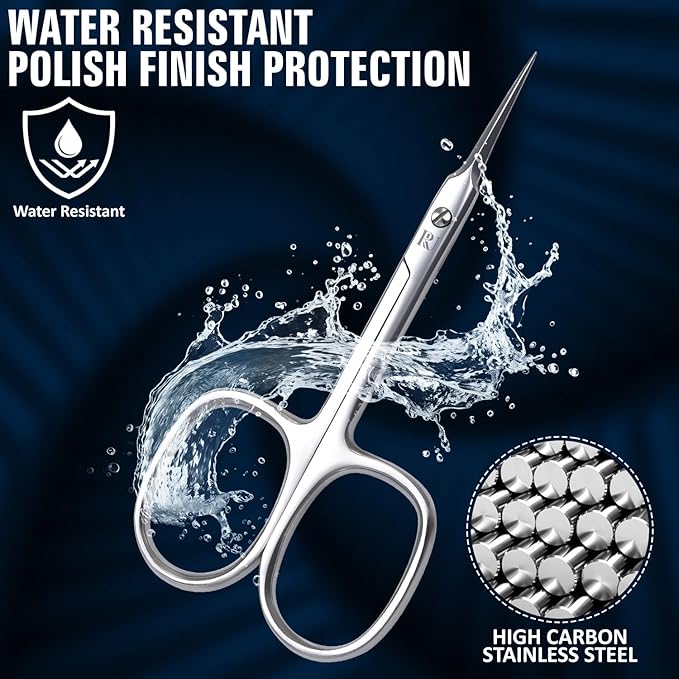 Cuticle Scissors Fine Small Extra Sharp Straight Blades Nail Scissors for Stainless Steel Sharp Pointed tip for Grooming Manicure & Pedicure for Eyebrow & Facial Hair Trimming Eyebrow Scissors.