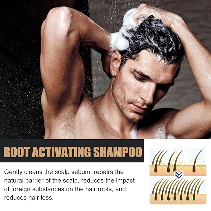 350ML Root Activator Shampoo,Hair Regrowth, Unisex, Natural Formula for Men and Women,Smooth Strong Repair Conditioning Shampoo (350 ML)