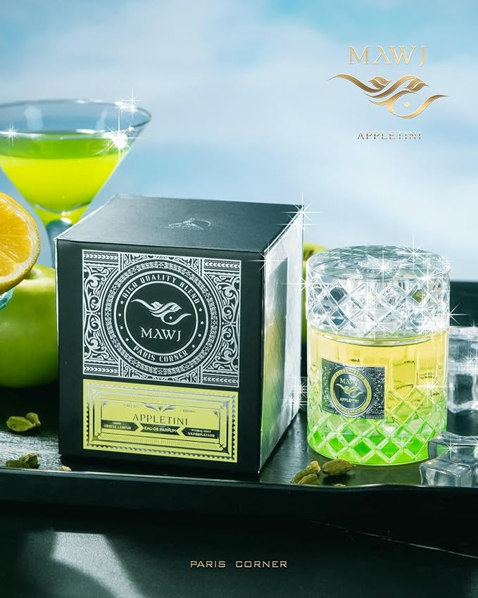 Paris Corner | Mawj Appletini EDP 3.4 Fl Oz | A Unisex Cardamom and Bergamot Perfume Blending Fruity and Spicy Notes for an Irresistible Scent for Any Occasion