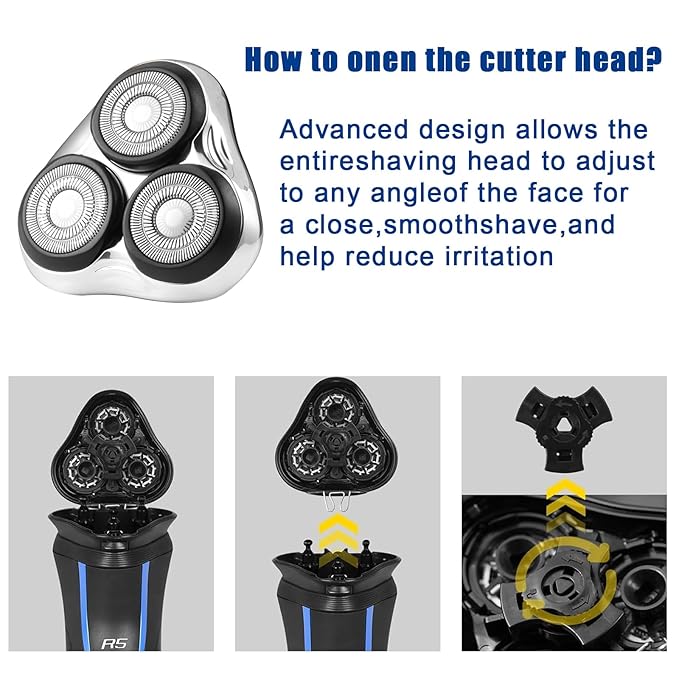 Rotary Replacement Shaver Head,Compatible with Remington Shaver Series,forR3,R4,R5,R6,R7,R8,SP-3141 and SP-5161 Foils (White-2PC)