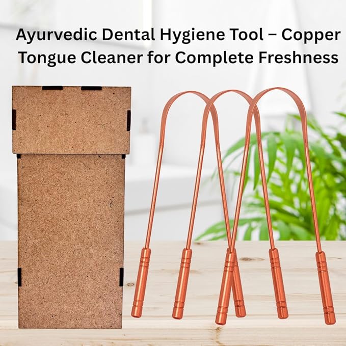 ALADEAN Copper Tongue Cleaner with Case, Pack of 3, Tongue Scraper for Adults, Oral Care & Hygiene (3pc Pack)