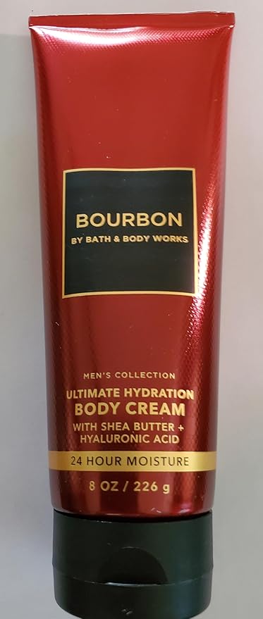 Bath & Body Works Men's Bourbon 3-in-1 Hair, Face & Body Wash Shower Gel and Body Cream 2 Piece Set