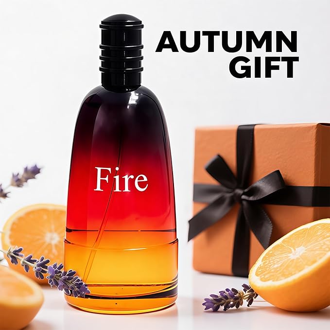 Men Cologne Fire 3.4 Fl Oz Eau de Parfum Natural Spray Long Lasting Cedarwood, Mimosa Fragrance for Men Daily Used