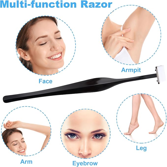 ANCIRS 24 Pack Eyebrow Trimmer Razors for Women Makeup, Facial T Shape Shaver Tool for Eye Brow, Stainless Steel Eyebrow Trimming Kit for Girls - Black