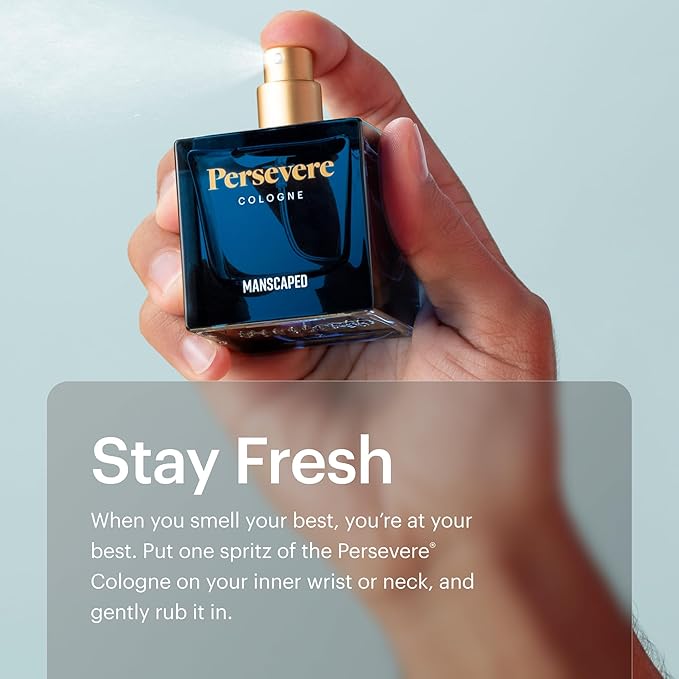 MANSCAPED® Persevere® Cologne, Men's Eau de Toilette Body Spray Light & Woodsy, Paraben-Free, 50ml